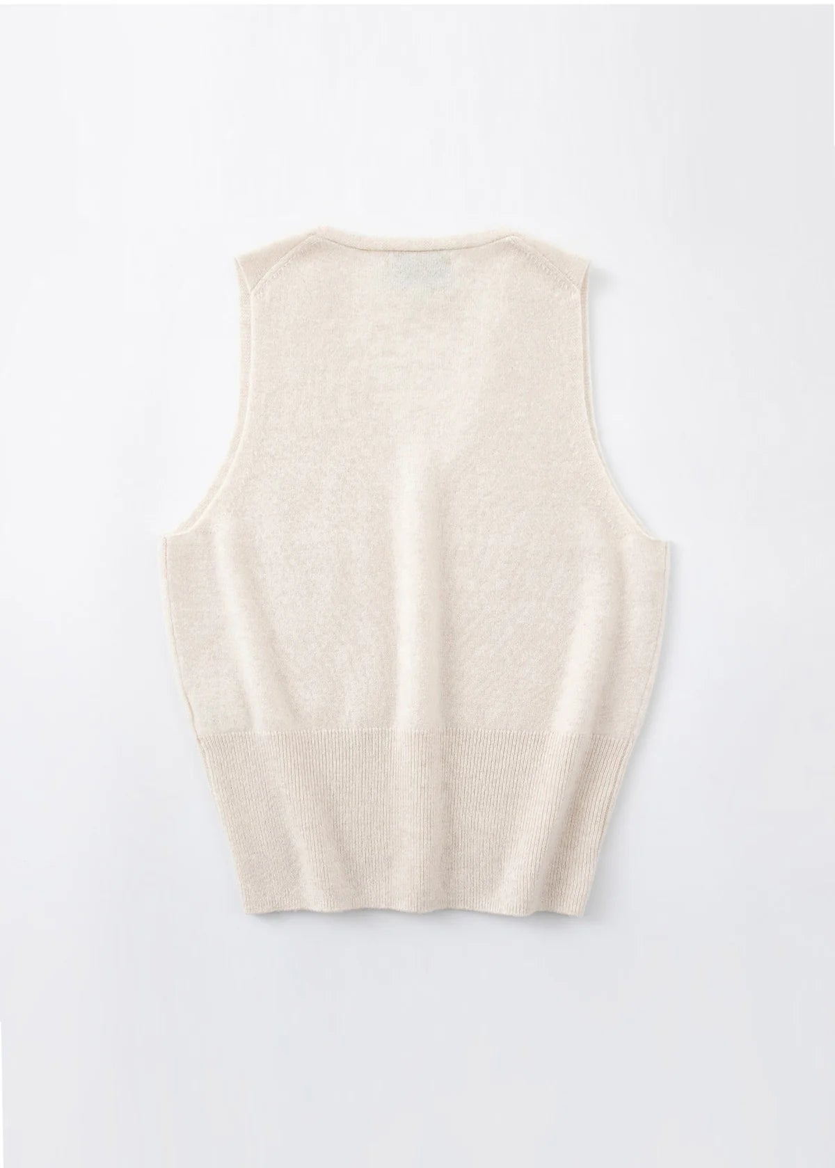Aleger Vest Cashmere Low V Pearl Shell N2180