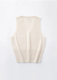 Aleger Vest Cashmere Low V Pearl Shell N2180