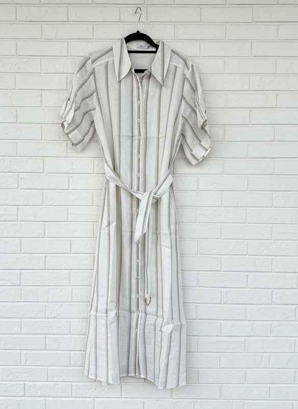 GDS Dress Linen Beige Stripe 861321287