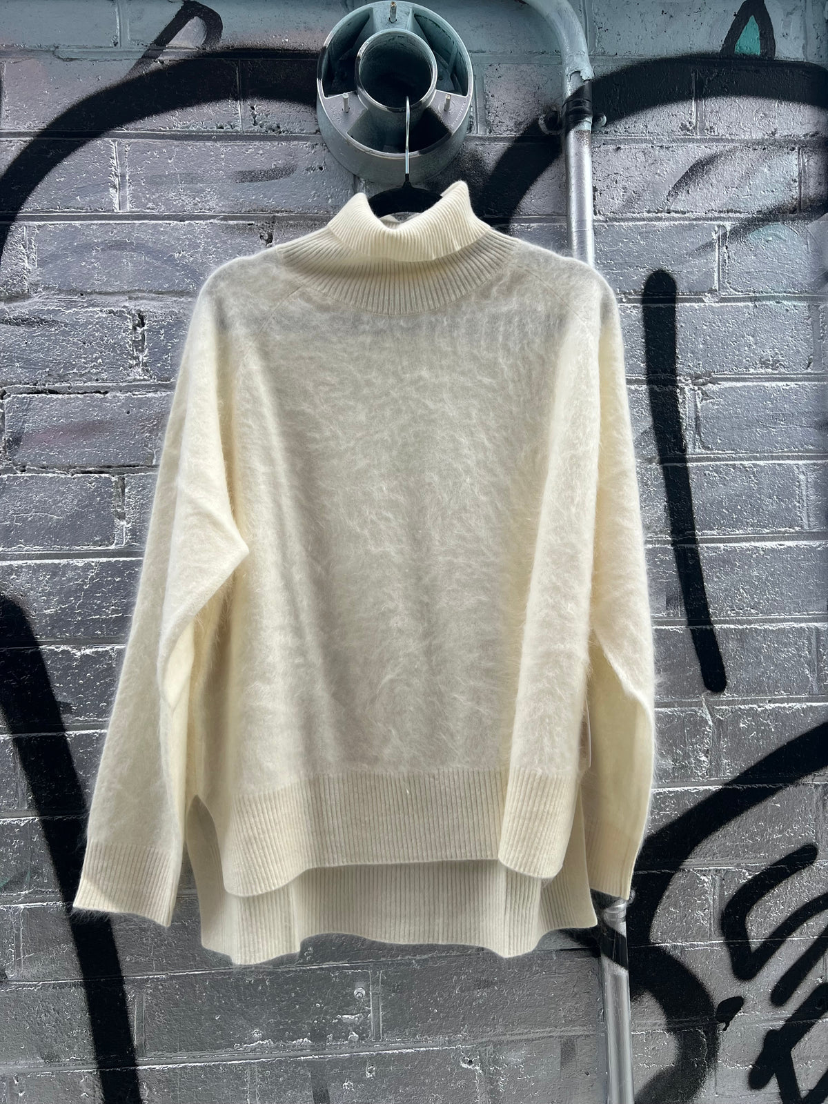 Alessandra Rose Brushed Cashmere Polo Ivory  W251.30IT
