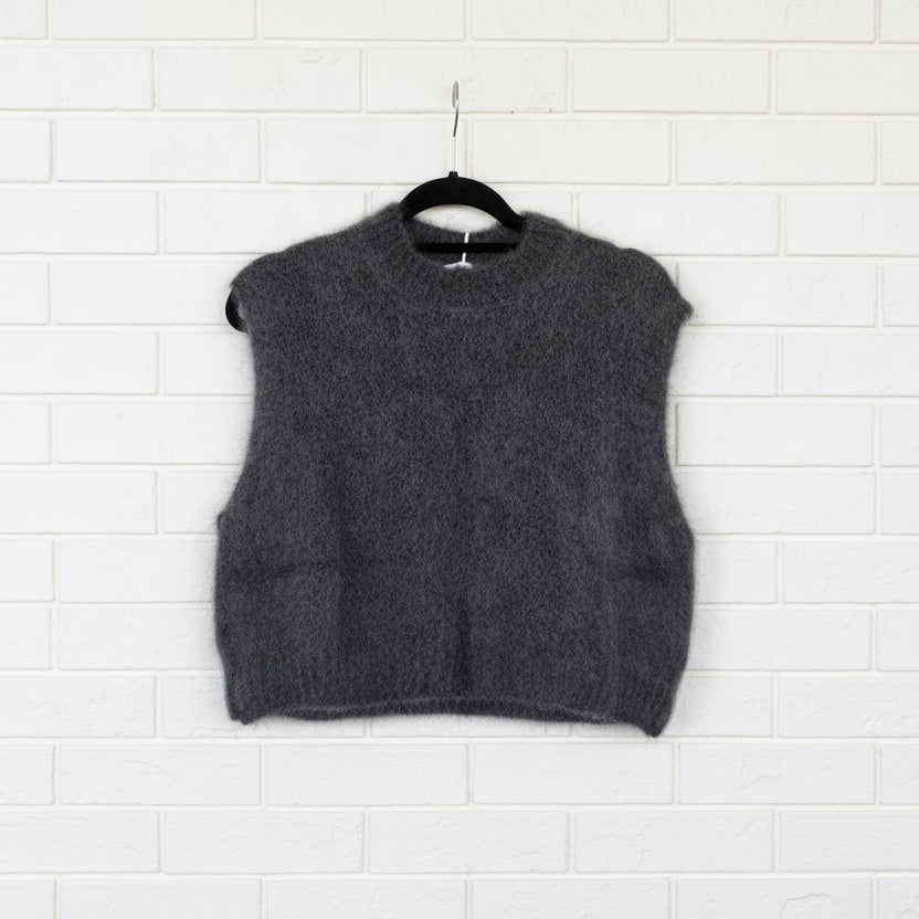 Love From Italy Vest Ava Mohair Blend Charcoal LVHH24210