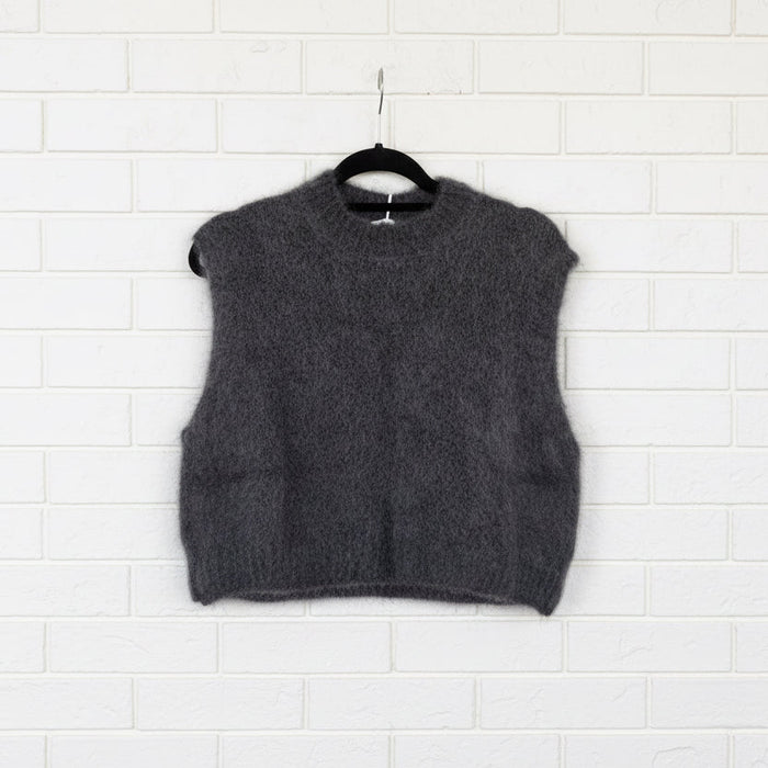 Love From Italy Vest Ava Mohair Blend Charcoal LVHH24210