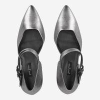 Paul Green Silver Pumps with Clasp 3837-026
