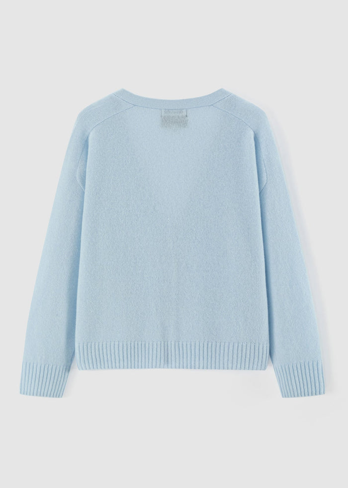 ALEGER Featherweight Cashmere Cardi Whisper Blue 394