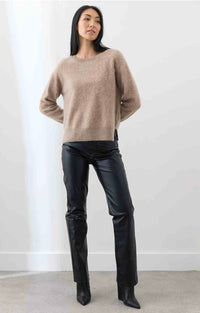 Mia Fratino Brushed Cashmere Cyra Crew Biscuit