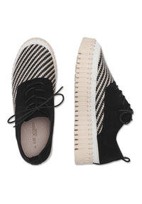 Ilse Jacobsen Tulip Textile Trainers Black/White 4094