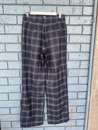 Etta Mia Pleated Pant Navy Check W2521