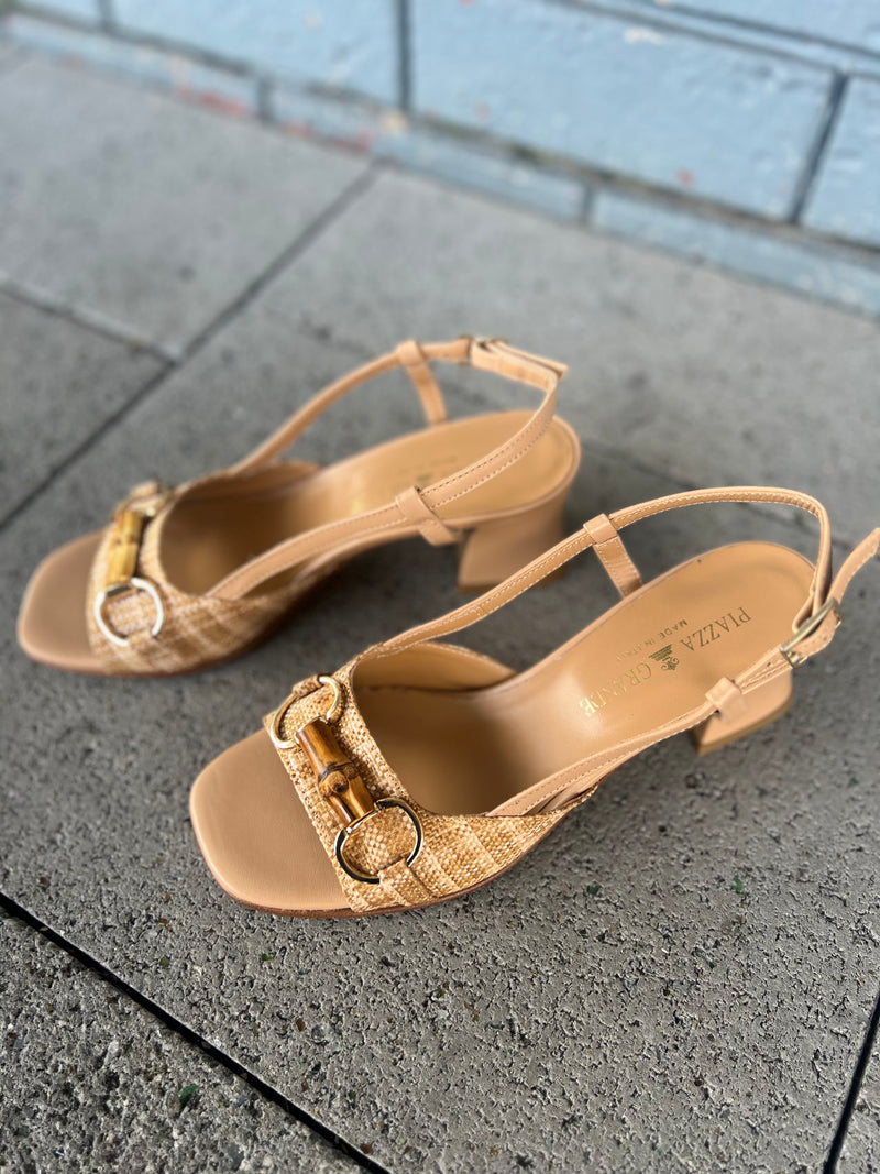 Piazza Grande Slingback Heeled Rafia/ Croissant 210