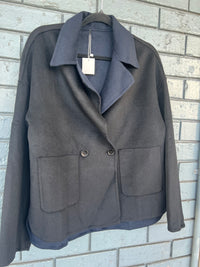 Etta Cashmere Rev Jacket Navy/ Black W2518