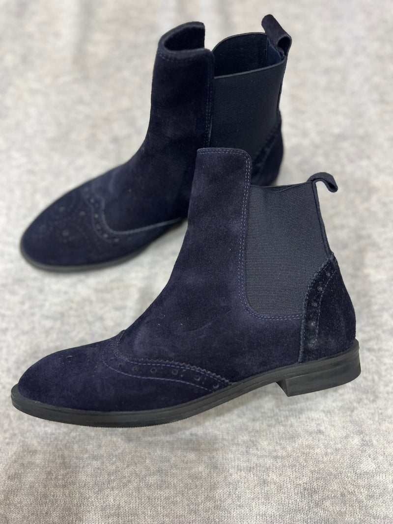 Sempre Di Navy Suede Chelsea Boot 9653