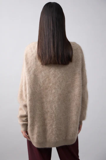 Mia Fratino Brushed Cashmere Mae Cardi Biscuit 24024