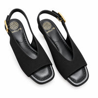 Unisa Sandal Peep Toe Slingback Black Suede Mijas