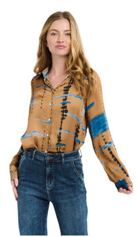 Italian Star Shirt Camel Monroe Print