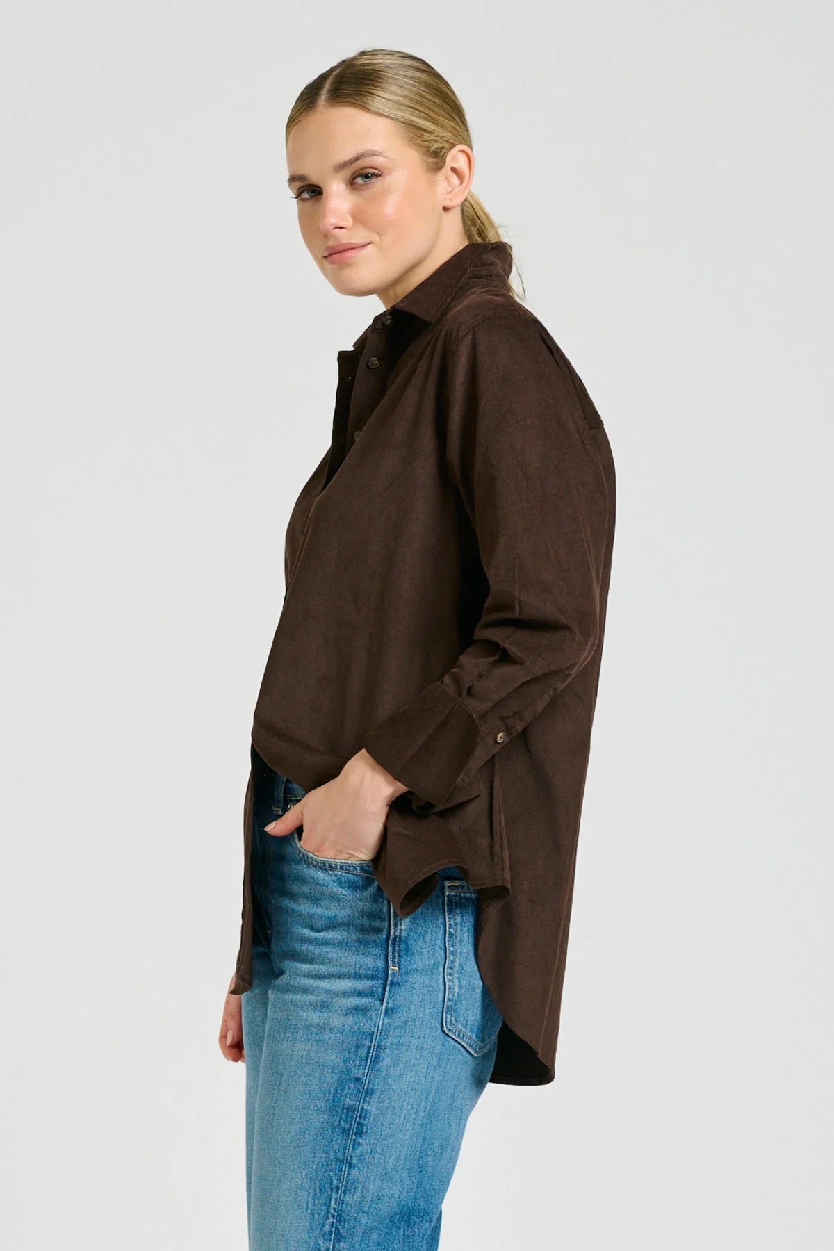 Shirty Shirt Relaxed Chocolate Pincord Elodie