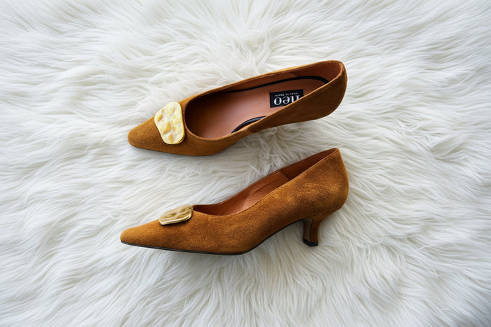 Neo Shoe Basket Suede Pump Mogano/Gold 25623-416D