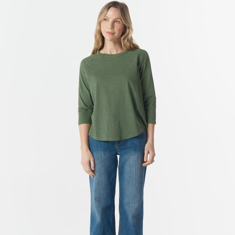 Cloth Paper Scissors Raglan 3/4 Sleeve Tee Fairway Green C1387