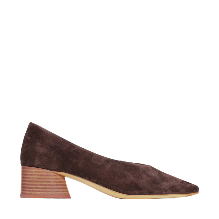 Eos Mid Heel Hatten Cocoa Suede