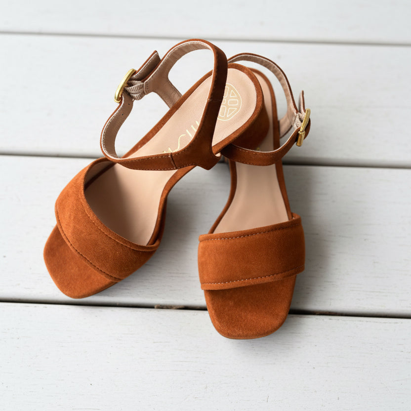 Unisa Sandal Suede Cuir Nadar-KS Tan platform