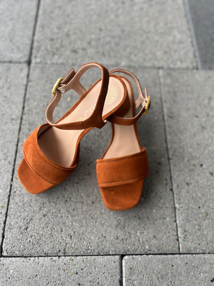 Unisa Sandal Suede Cuir Nadar-KS Tan platform