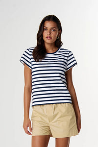 Cloth + Paper + Scissors Tee Straight Cut Basic White/Parisian C1378-26
