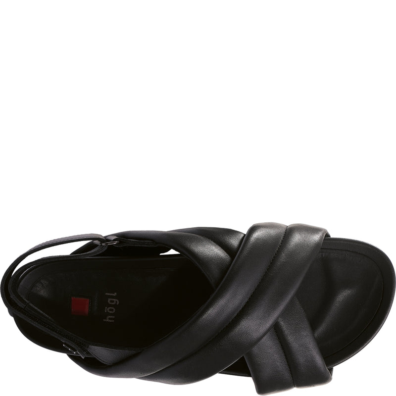 Hogl “Trisha” Crossover Black Calf Sandal 7-102950
