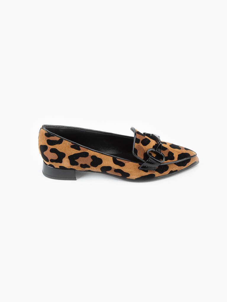 Luca Grossi Pointy Leopard Heeled Flats CH678