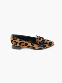 Luca Grossi Pointy Leopard Heeled Flats CH678