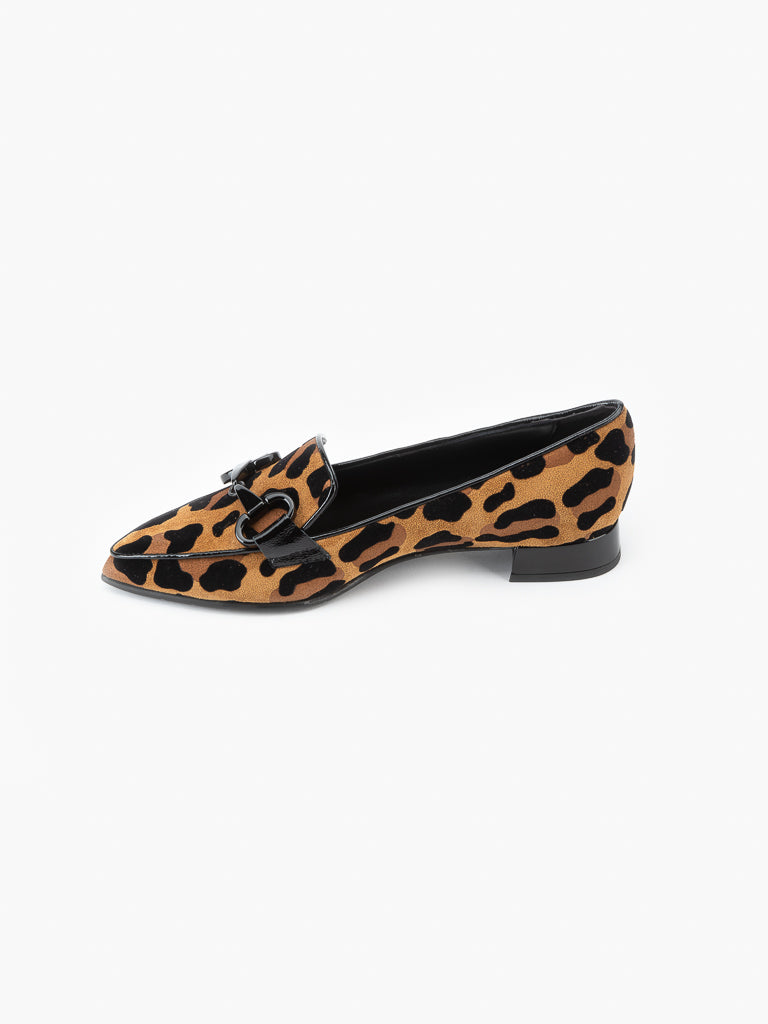 Luca Grossi Pointy Leopard Heeled Flats CH678