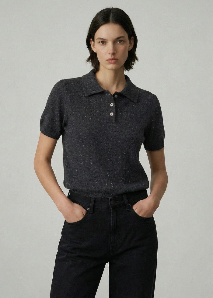 Aleger Knit Cashmere Best Polo Night Sky N.498