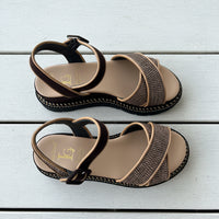 Luca Grossi Sandal Brown Raffia Crossover H893S