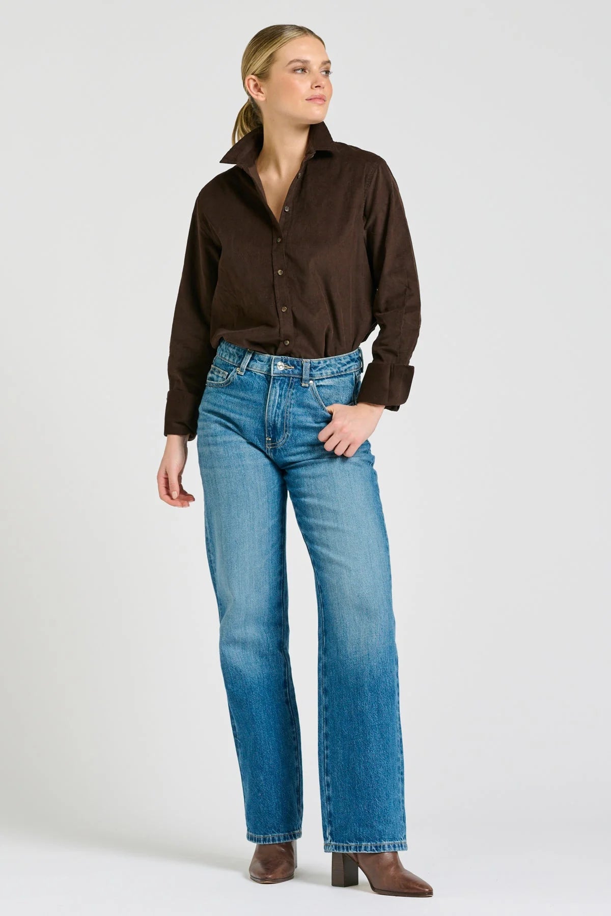 Shirty Shirt Relaxed Chocolate Pincord Elodie