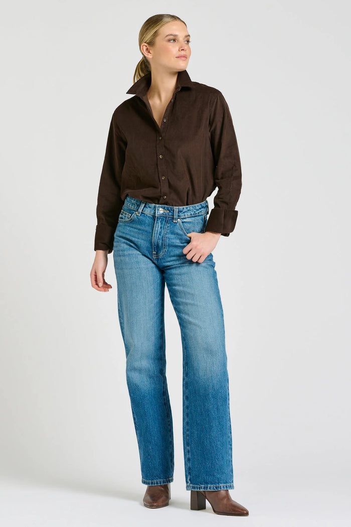 Shirty Shirt Relaxed Chocolate Pincord Elodie