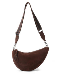 Hi Ho Bag Crescent Chocolate Suede