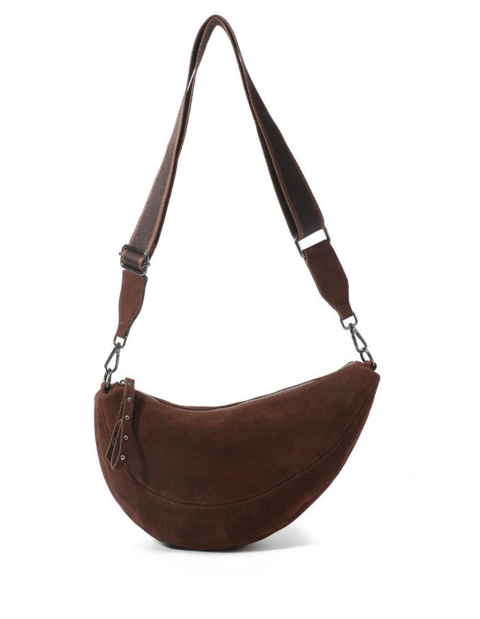 Hi Ho Bag Crescent Chocolate Suede