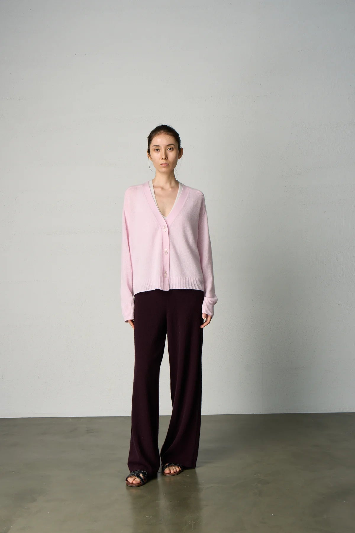ALEGER Featherweight Cashmere Cardi Pearl Pink 394