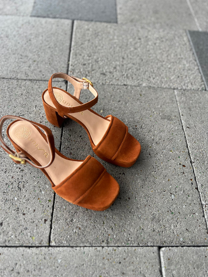 Unisa Sandal Suede Cuir Nadar-KS Tan platform