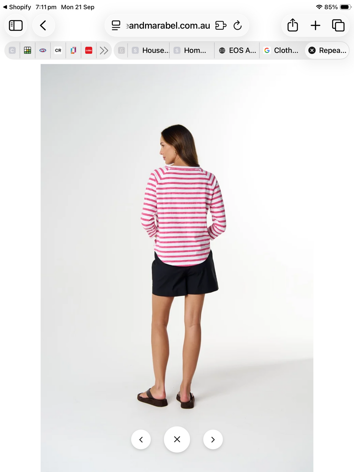 Cloth + Paper + Scissors Tee 3/4 Sleeve Repeat Offender White/Rose  C1387-26