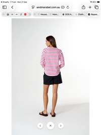 Cloth + Paper + Scissors Tee 3/4 Sleeve Repeat Offender White/Rose  C1387-26