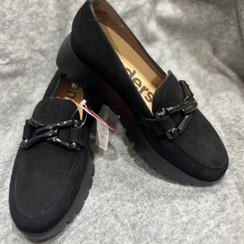 Wonders Loafer Black Suede A-2474