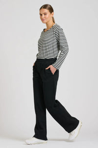 Est1971 Black Pant with Velvet Stripe