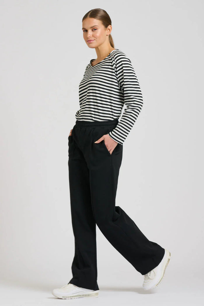 Est1971 Black Pant with Velvet Stripe