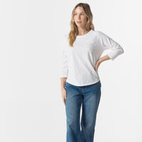Cloth Paper Scissors Raglan 3/4 Sleeve Tee White C1387