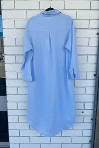 Frockk Shirtdress Elena Linen Soft Blue
