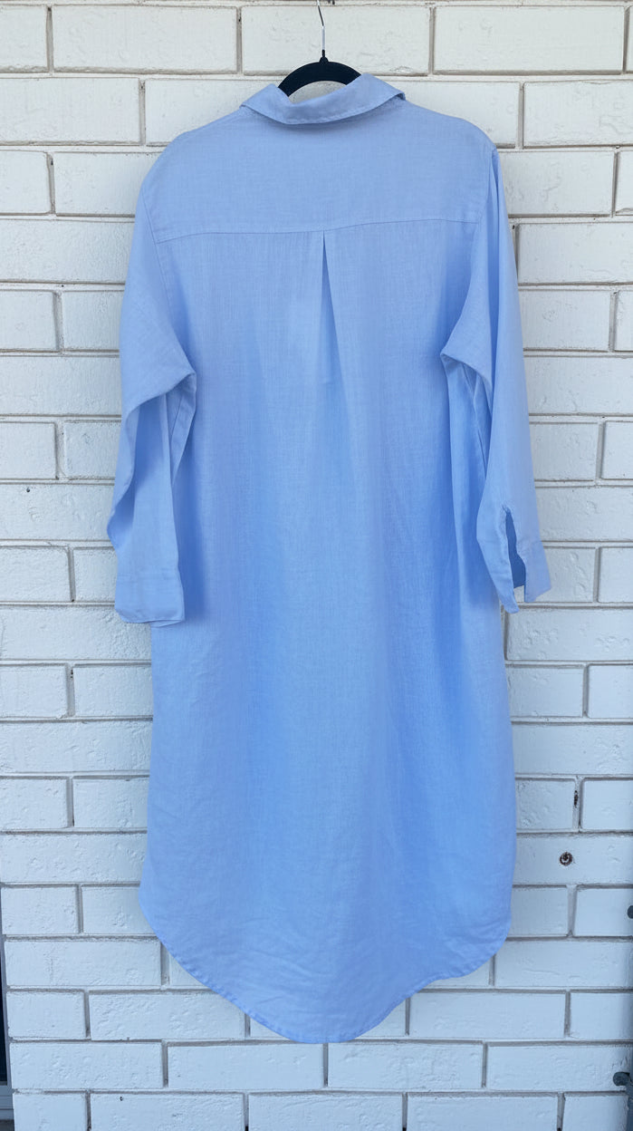 Frockk Shirtdress Elena Linen Soft Blue