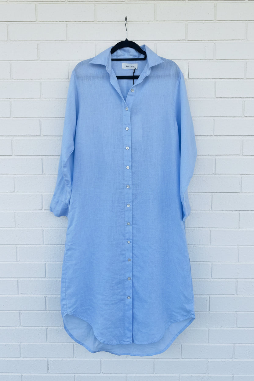 Frockk Shirtdress Elena Linen Soft Blue