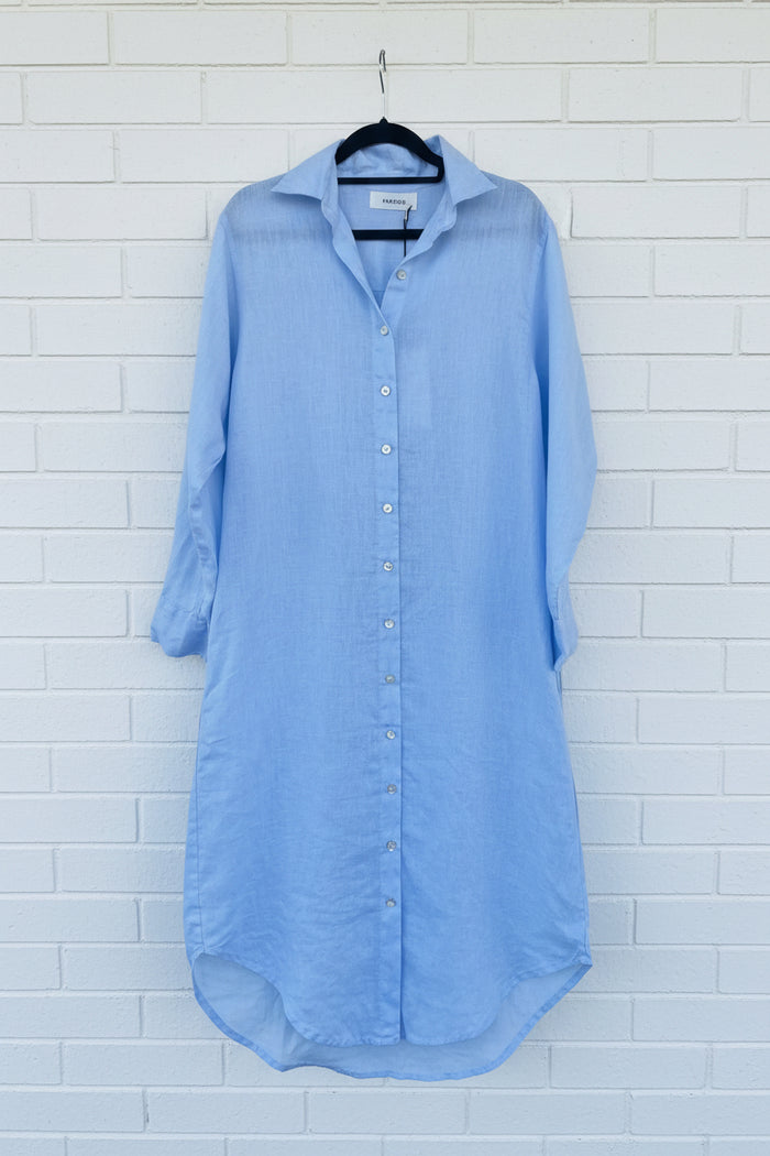 Frockk Shirtdress Elena Linen Soft Blue
