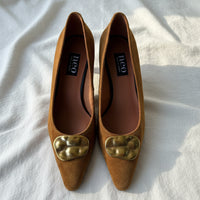 Neo Shoe Basket Suede Pump Mogano/Gold 25623-416D