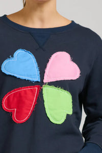 Est 1971 Navy Zipside Cotton Sweatshirt