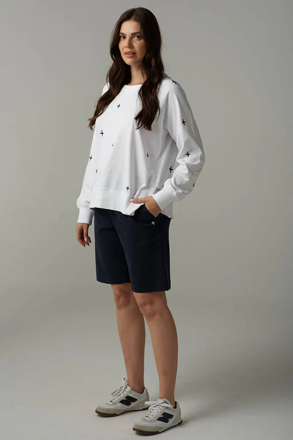 Cloth Paper Scissors Cross Sweater White/Parisian