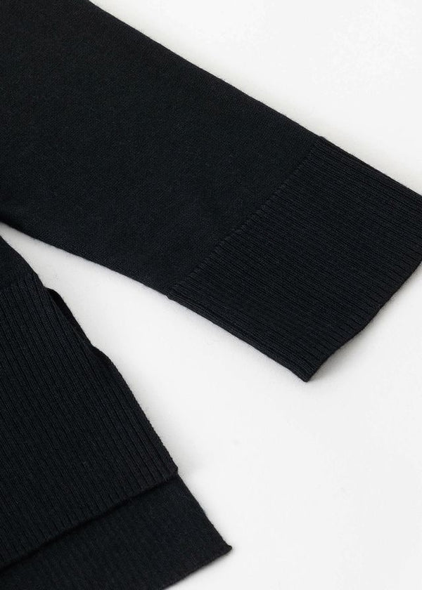 Aleger Knit Cashmere Long Line V Neck Black N.21